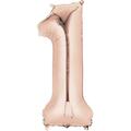 Loftus International 34 in. Number 1 Balloon, Rose Gold, 4PK A3-6210